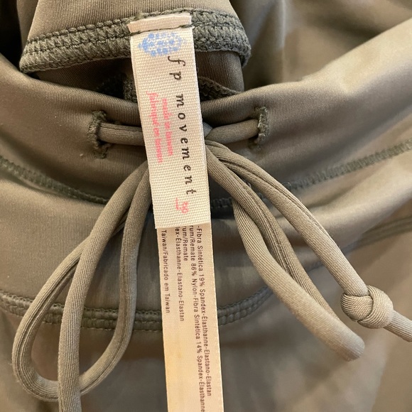 FREE PEOPLE MOVEMENT olive green mesh satin tights - Picture 6 of 11